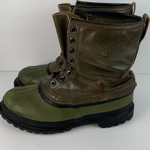 SOREL Kaufman Mark V made in Canada green hunting/hiking winter boots size 10 - Picture 6 of 16
